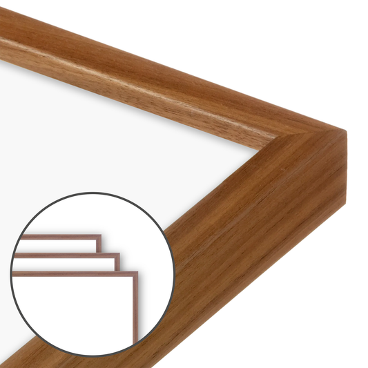 Brown Walnut Narrow Width Wall Frame, Set of 3