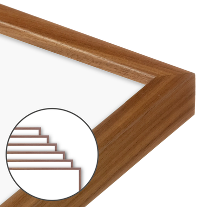 Brown Walnut Narrow Width Wall Frame, Set of 6