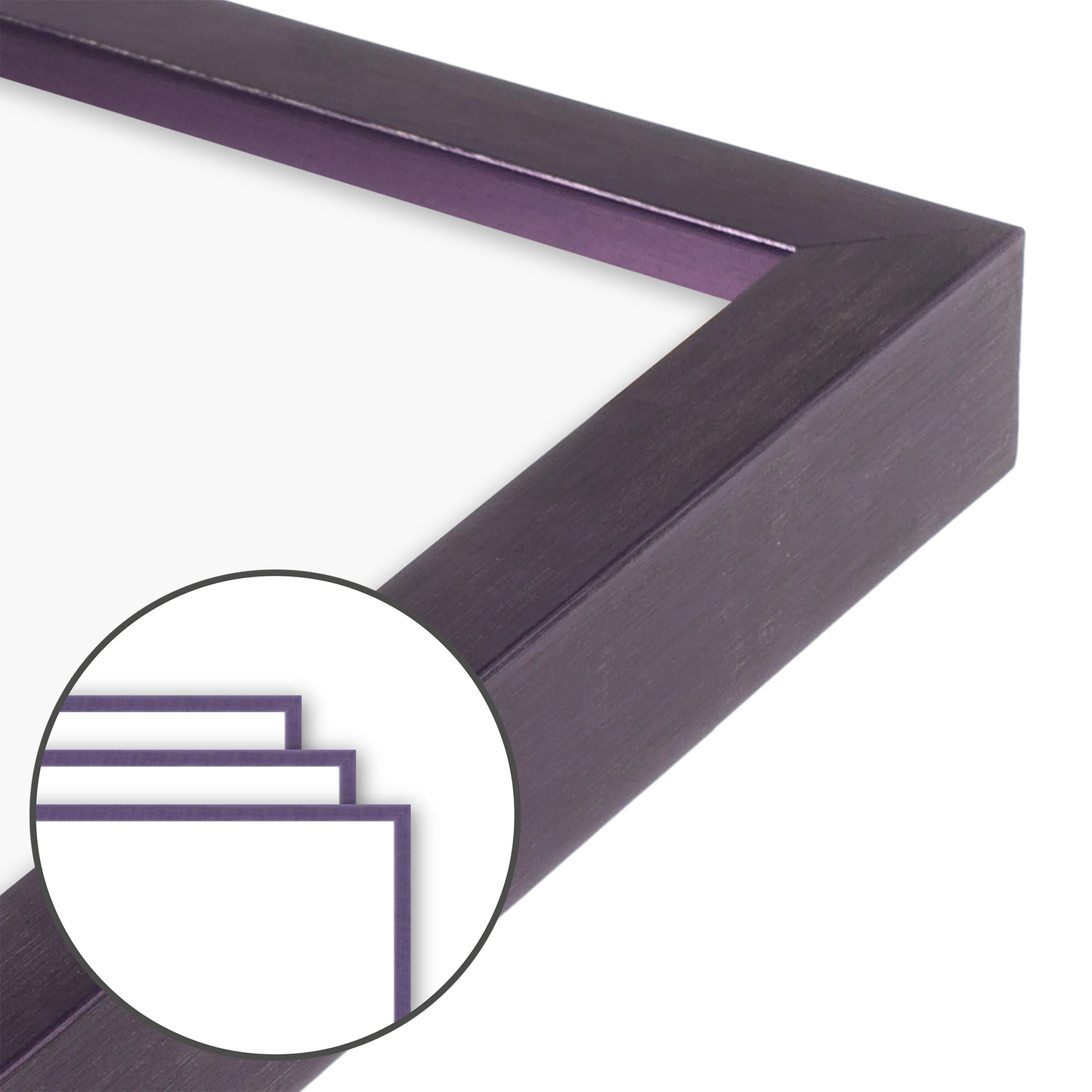 Purple Iris Narrow Width Wall Frame, Set of 3