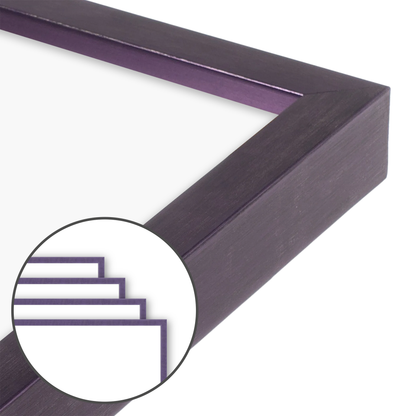 Purple Iris Narrow Width Wall Frame, Set of 4