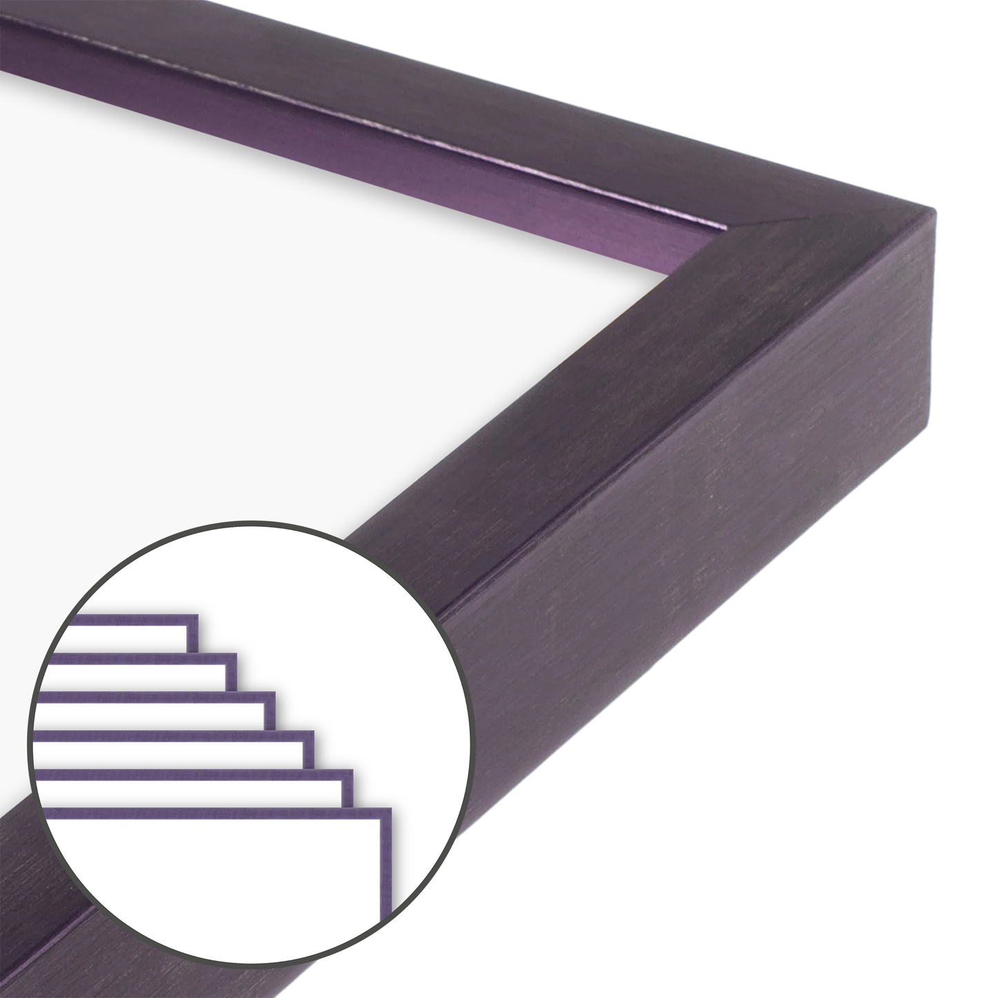 Purple Iris Narrow Width Wall Frame, Set of 6