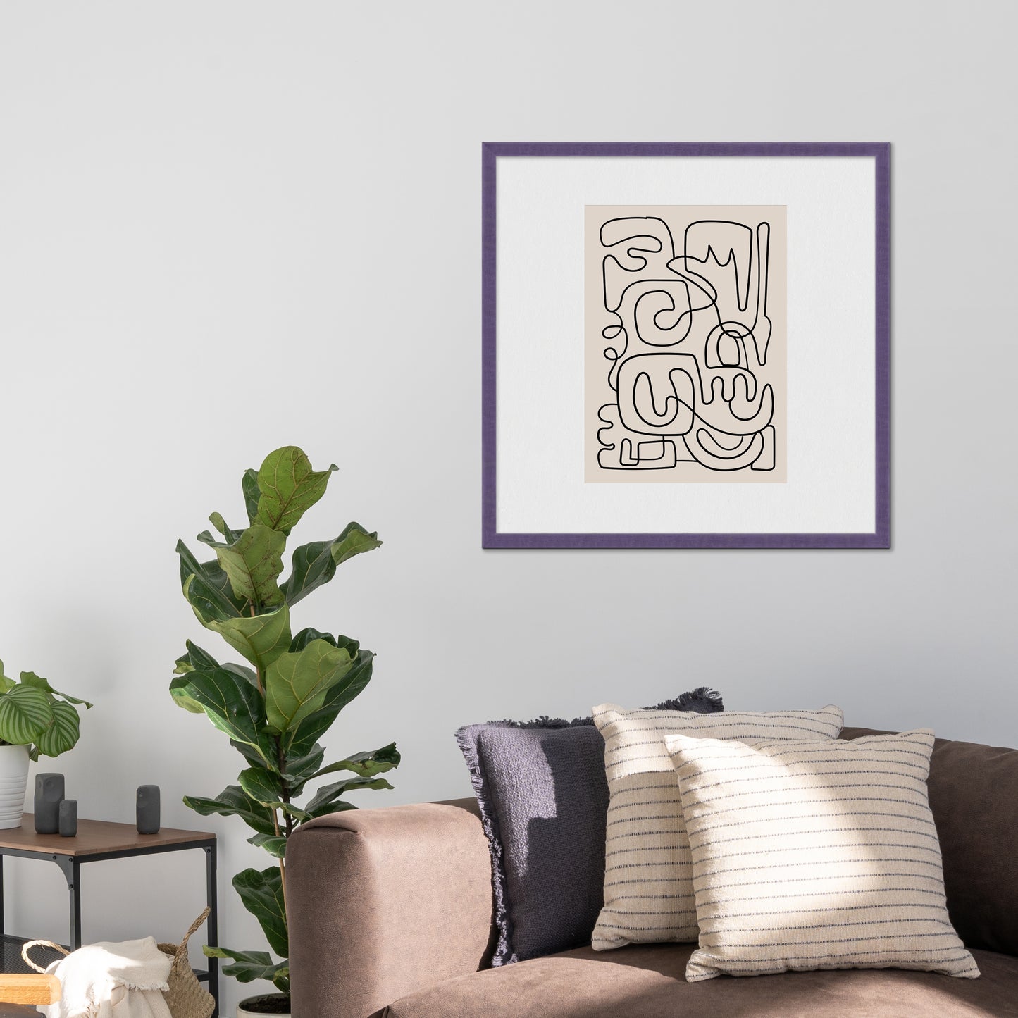 [LIFESTYLE],Purple Iris Narrow Width Wall Frame in a room