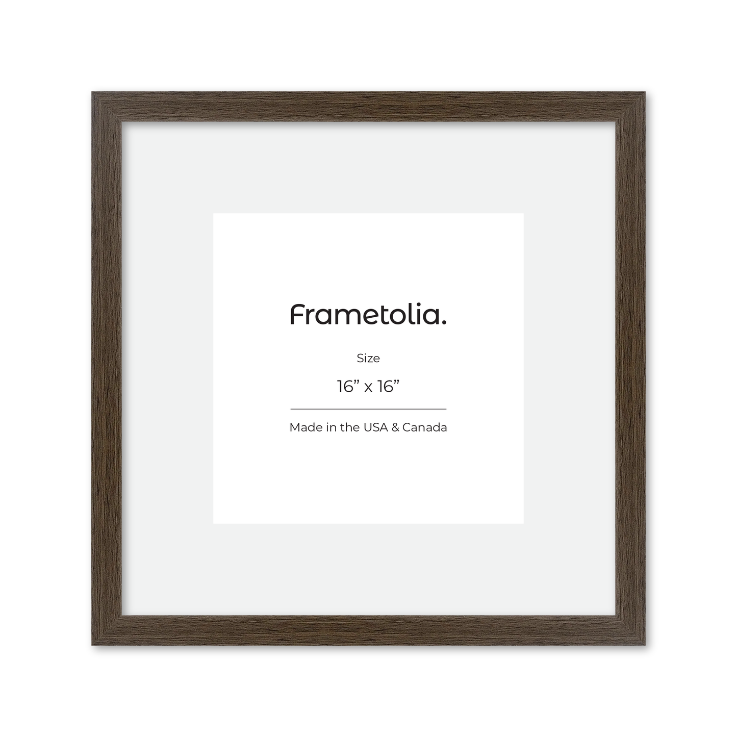 16" x 16" Light Walnut Heritage Wall Frame