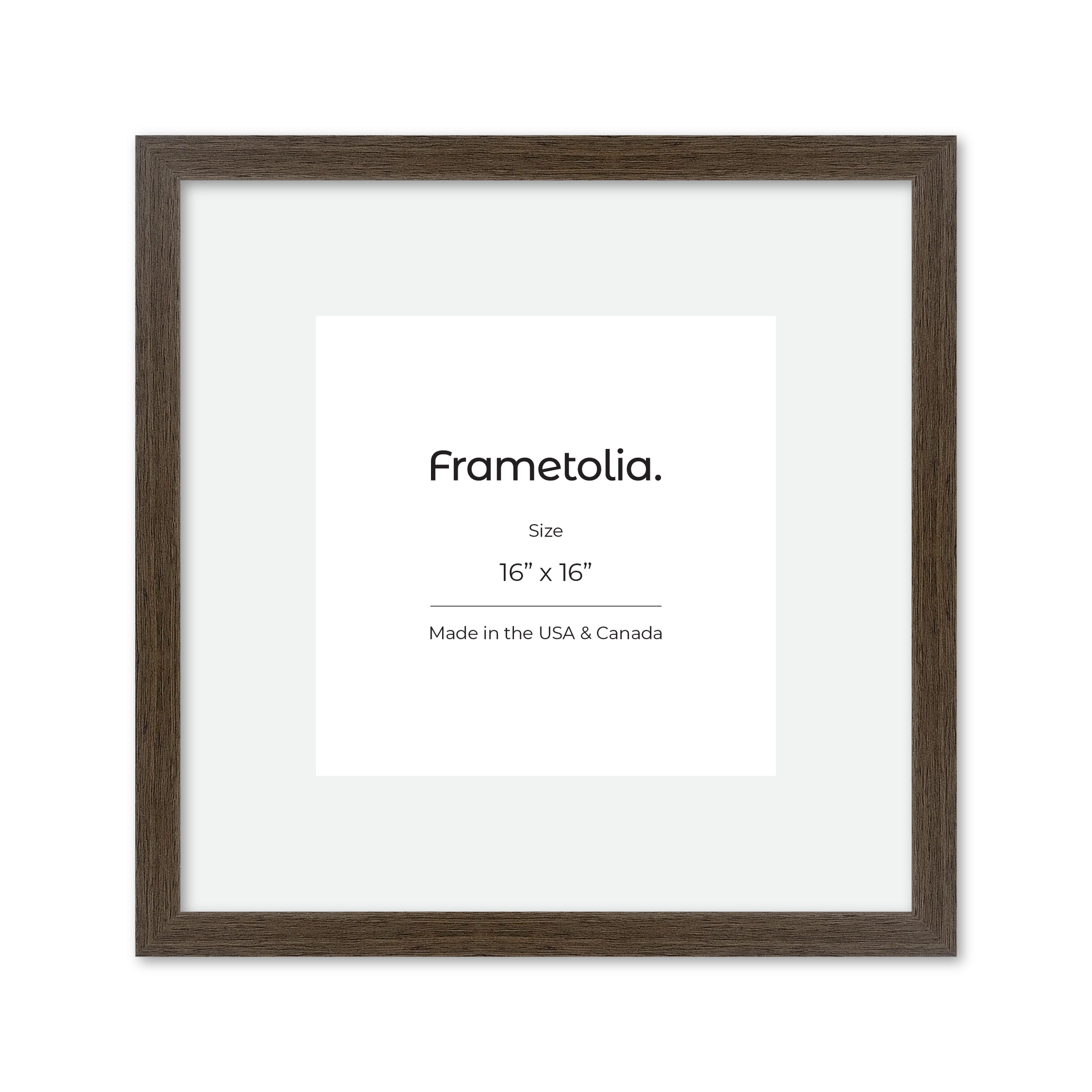 16" x 16" Light Walnut Heritage Wall Frame