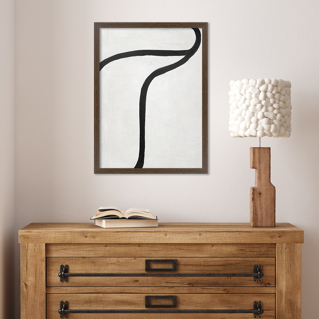 Light Walnut Heritage Wall Frame Hanging on the wall