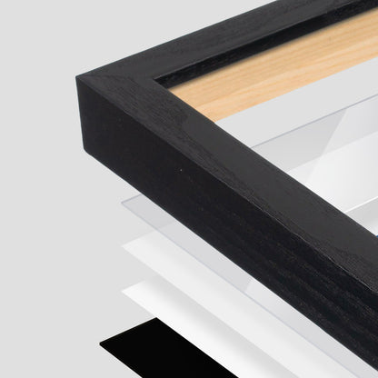 Opaque Black Narrow Width Wall Frame