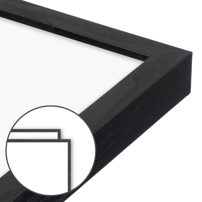 Opaque Black Narrow Width Wall Frame, Set of 2