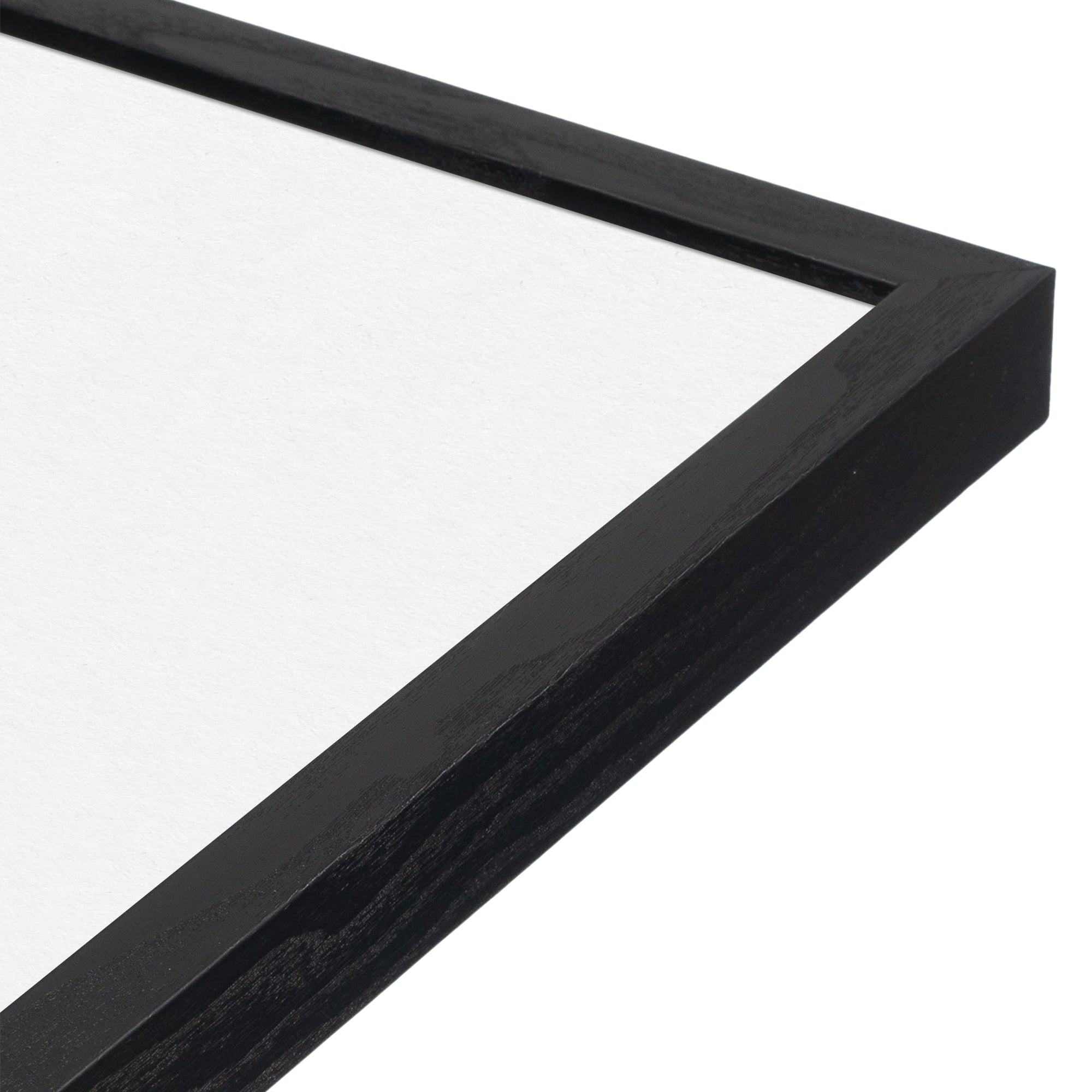 opaque black narow wall frame corner close up