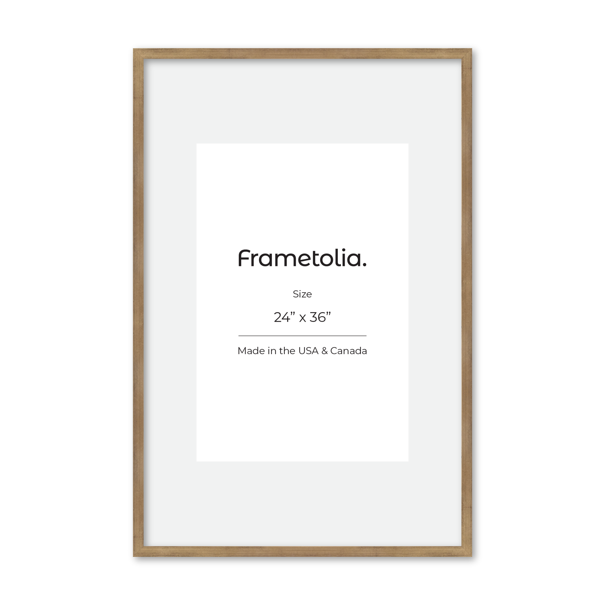 24" x 36" Brushed Gold Monaco Wall Frame