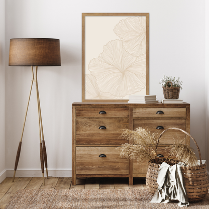 Brushed Gold Monaco Wall Frame Hanging on the wall