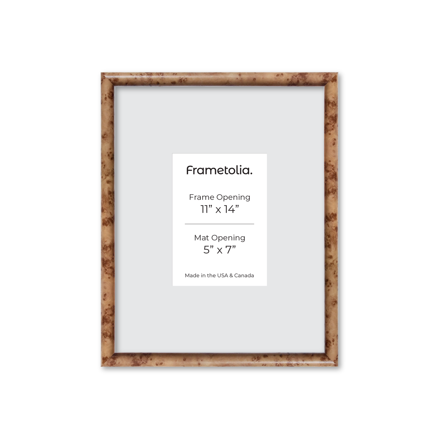 11" x 14" Caramel Burlwood Milano Wall Frame