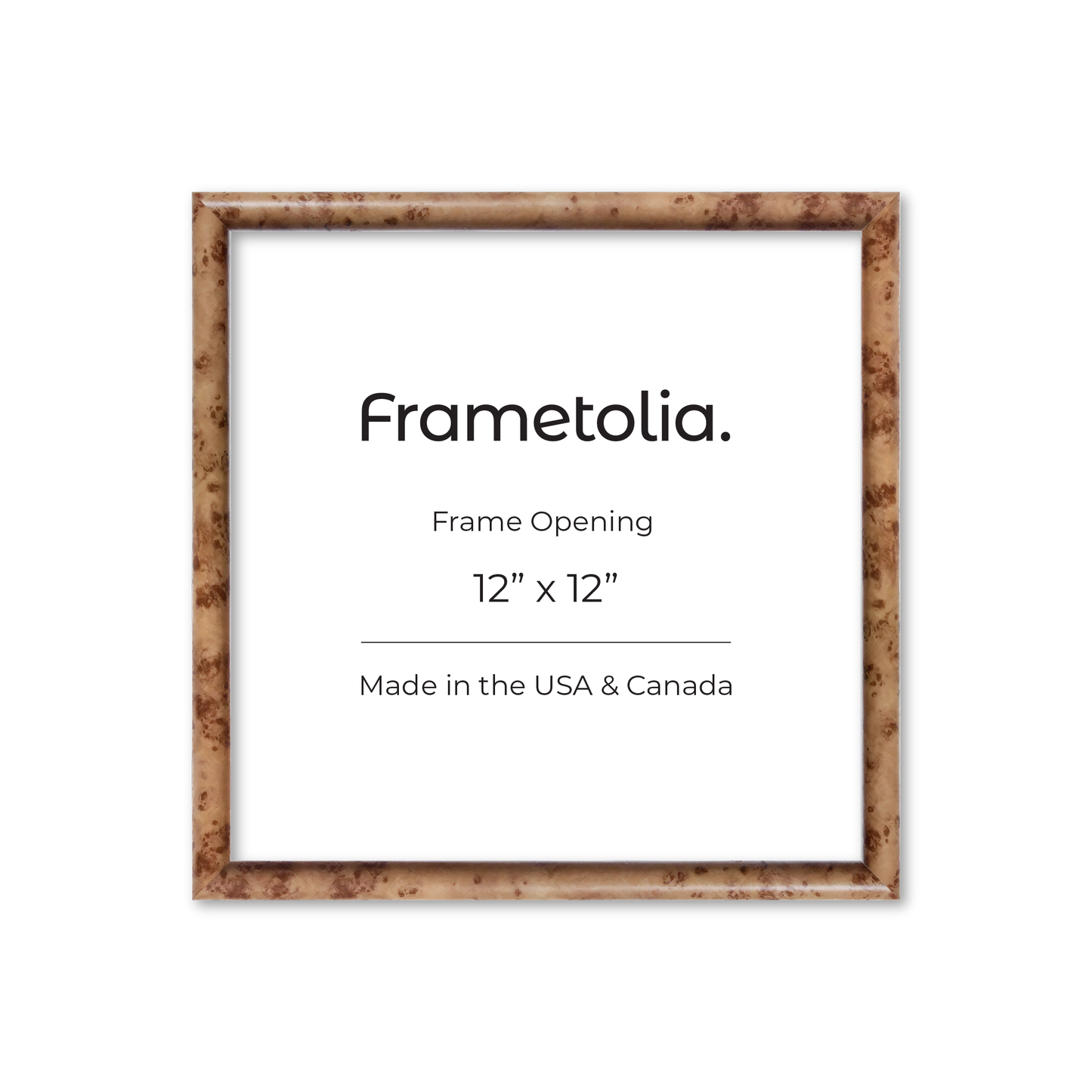 12" x 12" Caramel Burlwood Milano Wall Frame