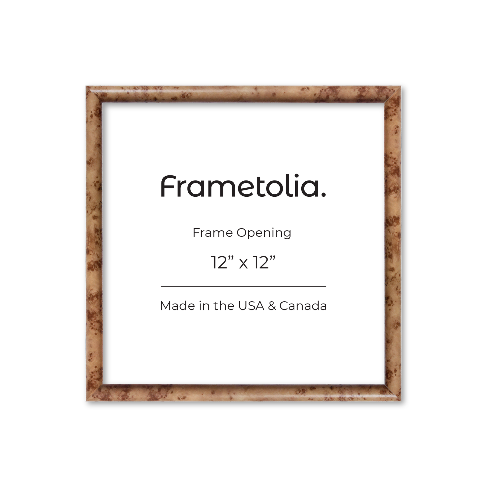 12" x 12" Caramel Burlwood Milano Wall Frame