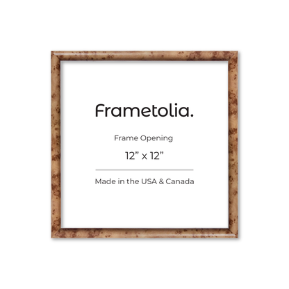 12" x 12" Caramel Burlwood Milano Wall Frame