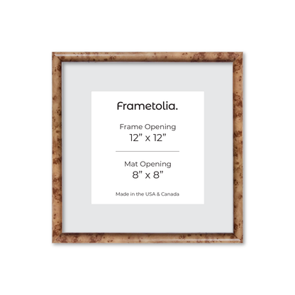 12" x 12" Caramel Burlwood Milano Wall Frame