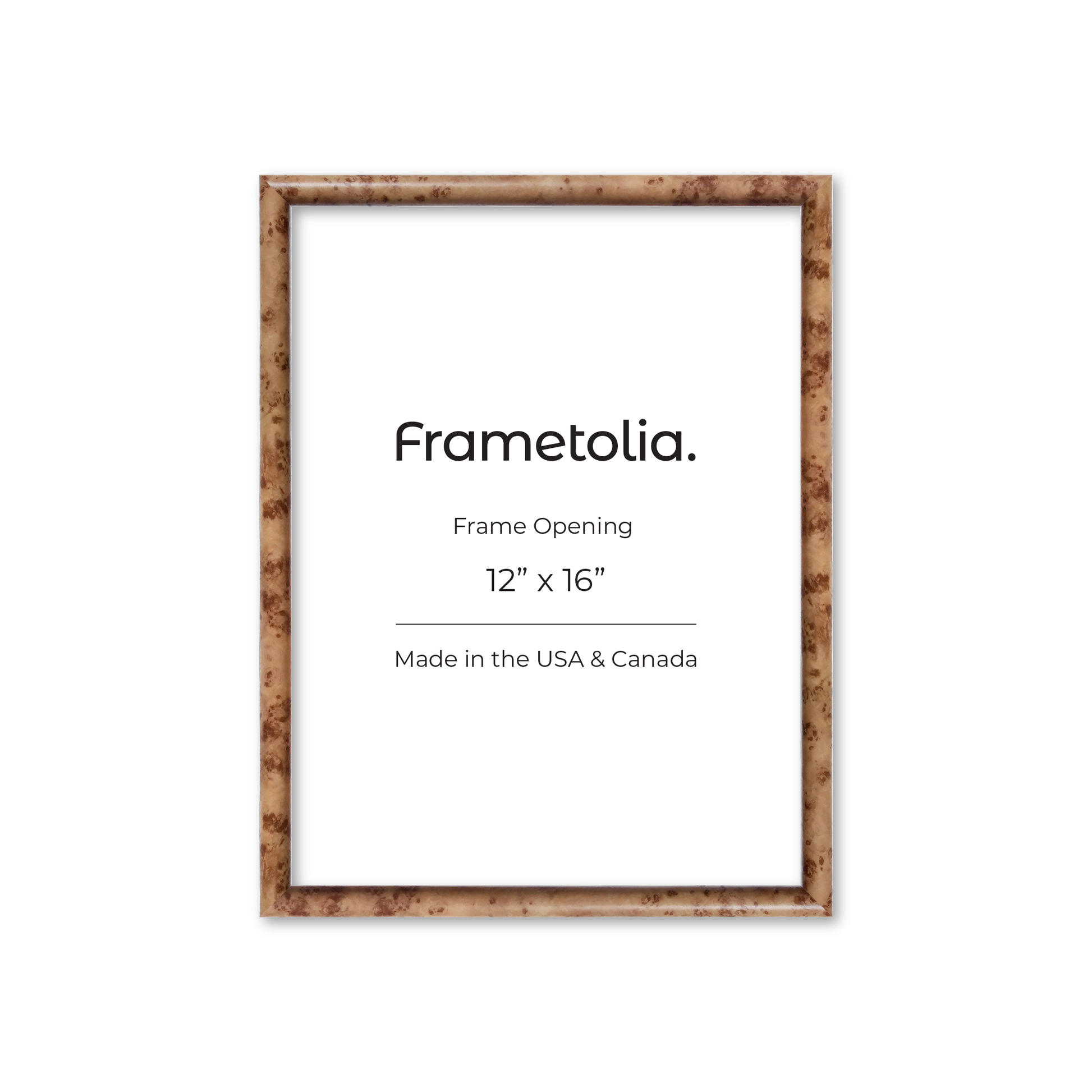 12" x 16" Caramel Burlwood Milano Wall Frame