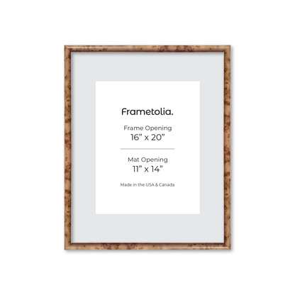 16" x 20" Caramel Burlwood Milano Wall Frame