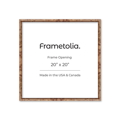 20" x 20" Caramel Burlwood Milano Wall Frame
