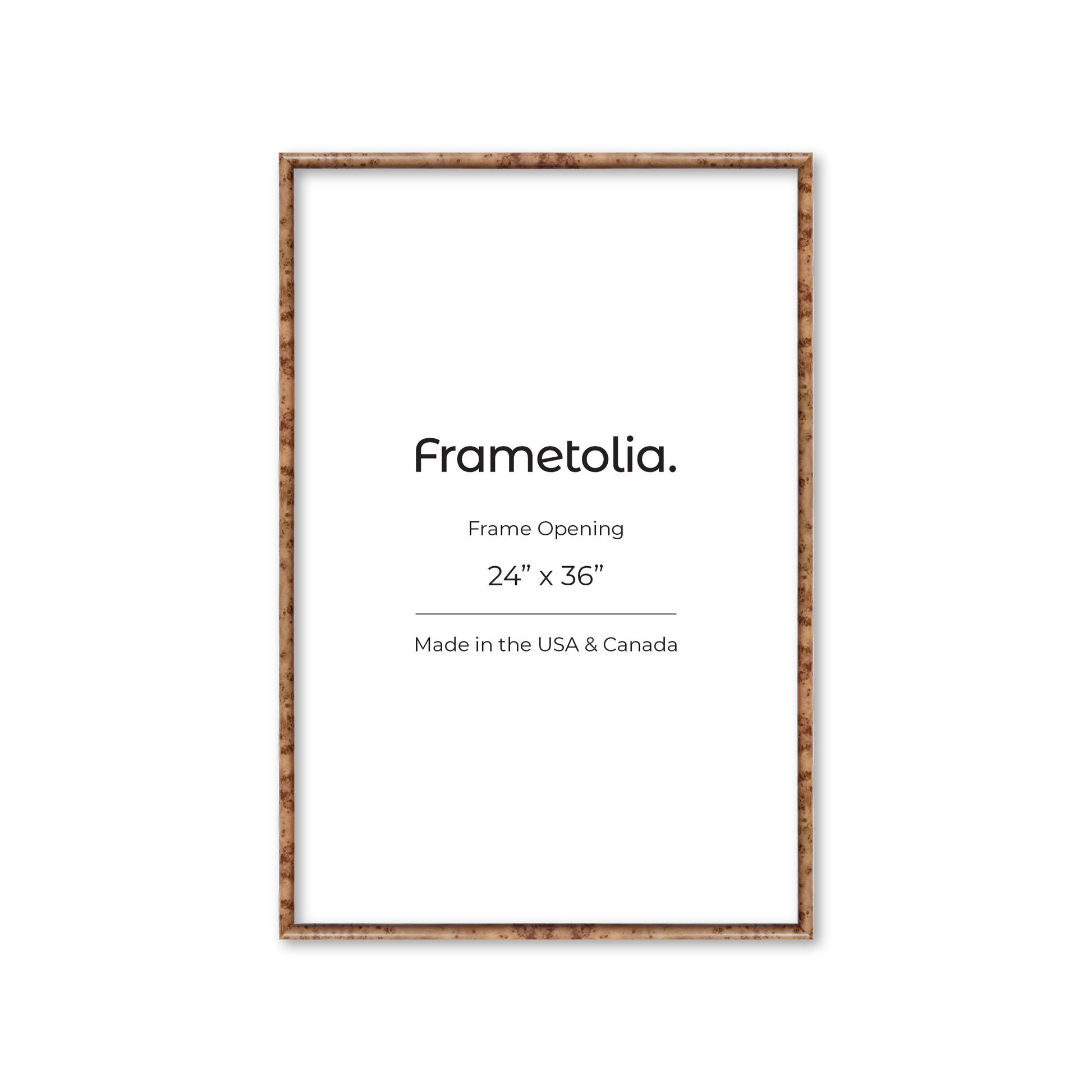 24" x 36" Caramel Burlwood Milano Wall Frame