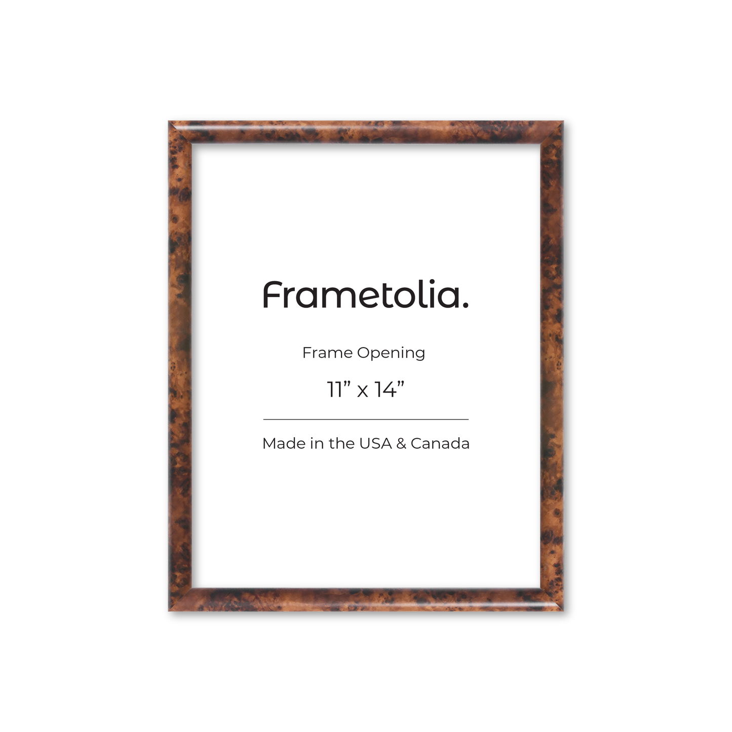 11" x 14" Amber Burlwood Milano Wall Frame