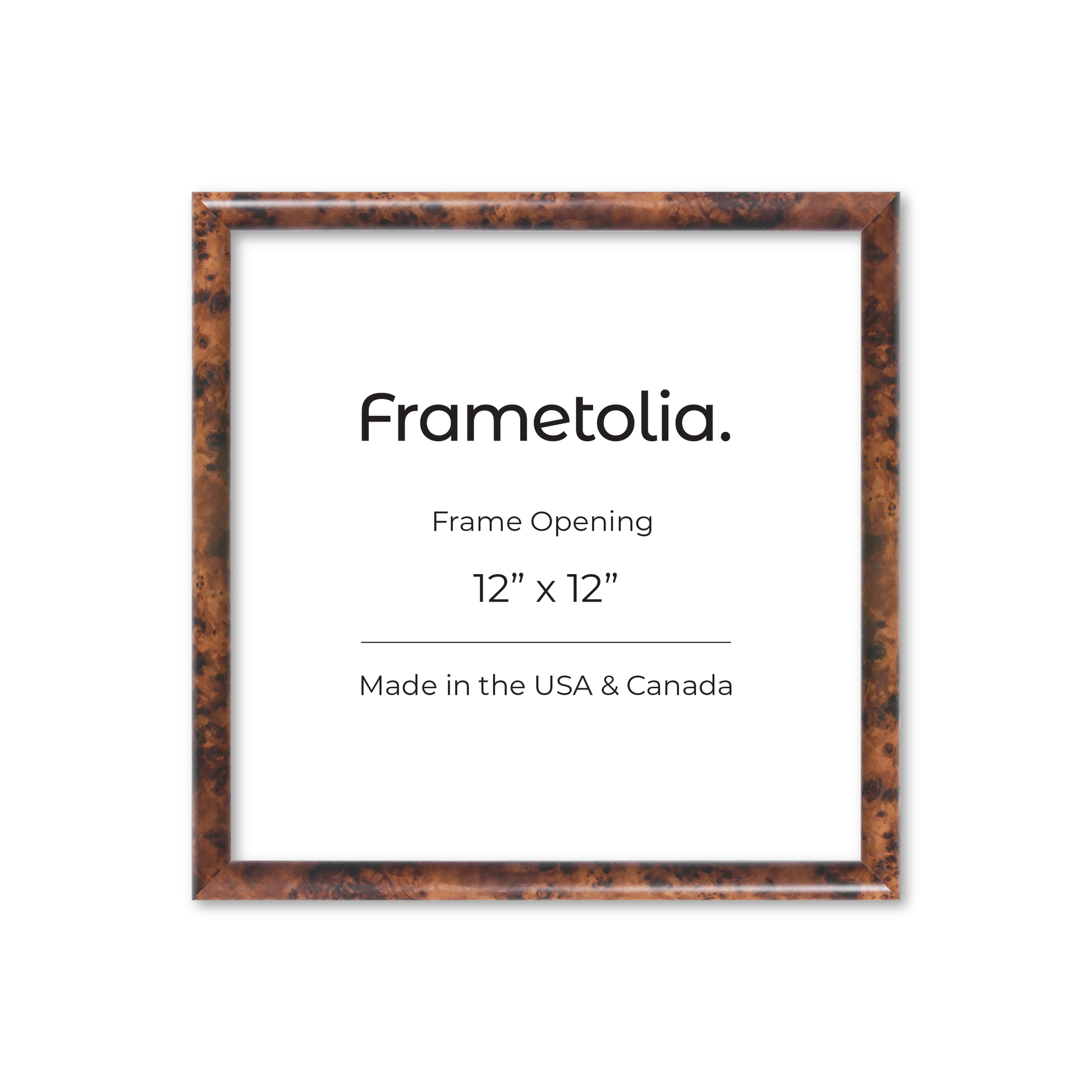 12" x 12" Amber Burlwood Milano Wall Frame