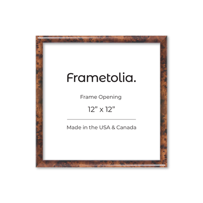 12" x 12" Amber Burlwood Milano Wall Frame