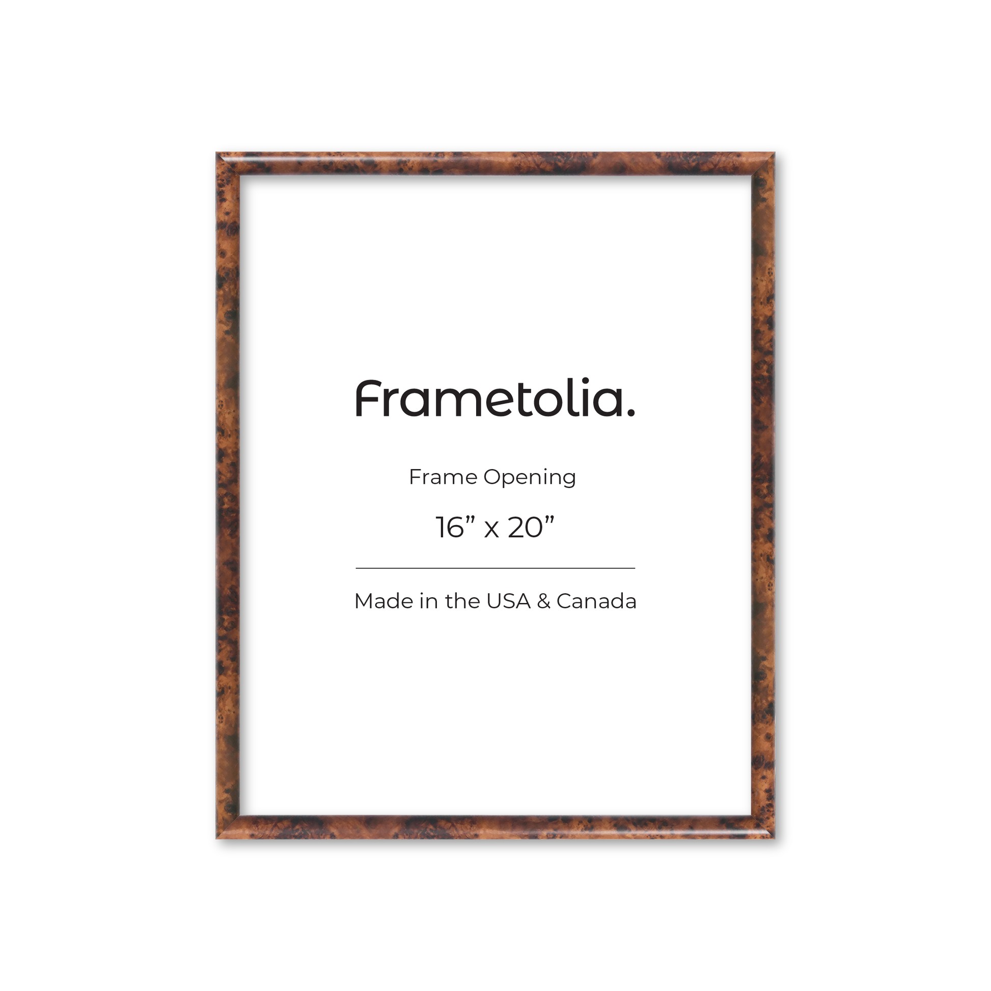 16" x 20" Amber Burlwood Milano Wall Frame