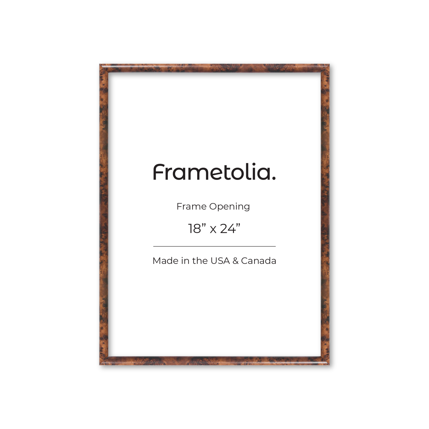 18" x 24" Amber Burlwood Milano Wall Frame