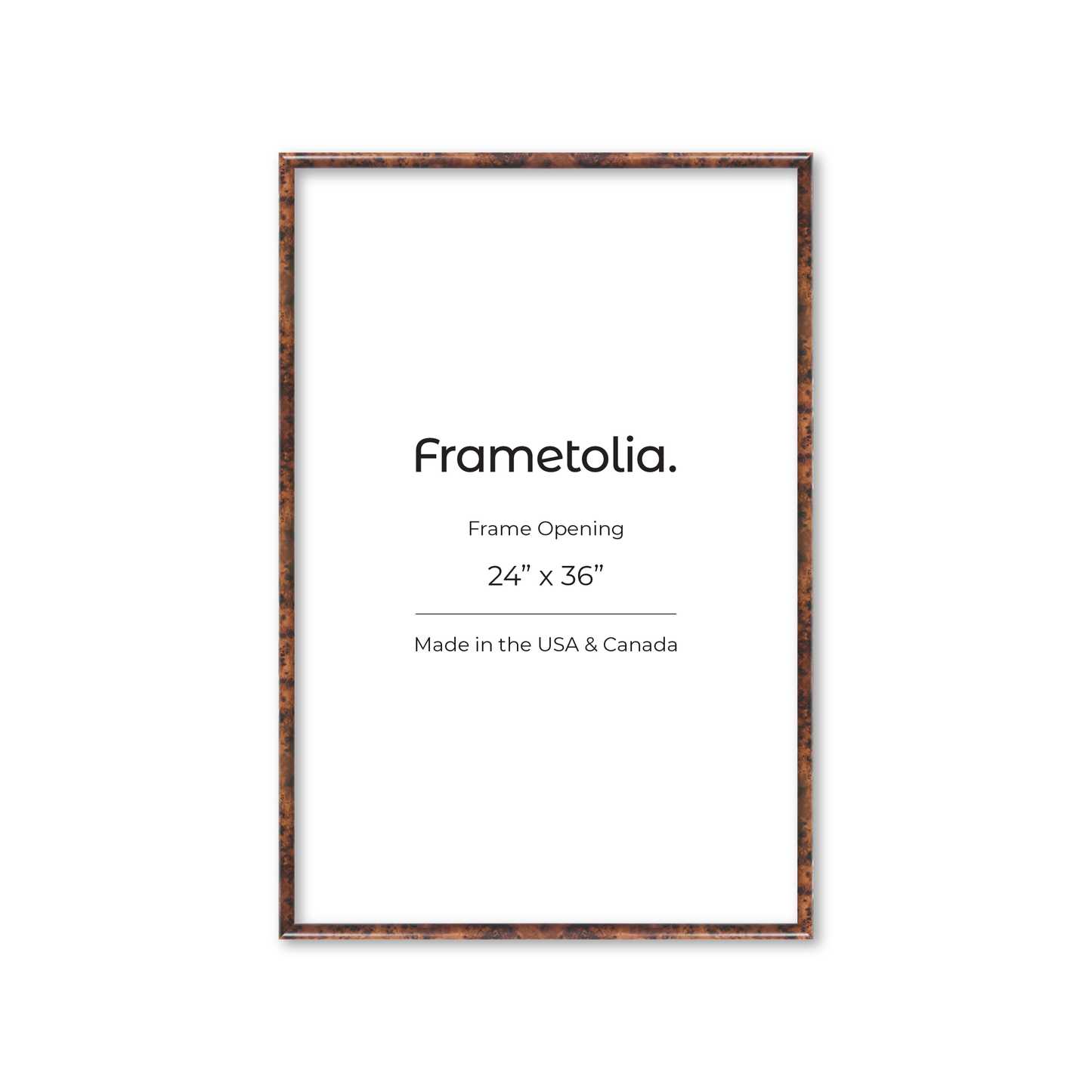 24" x 36" Amber Burlwood Milano Wall Frame