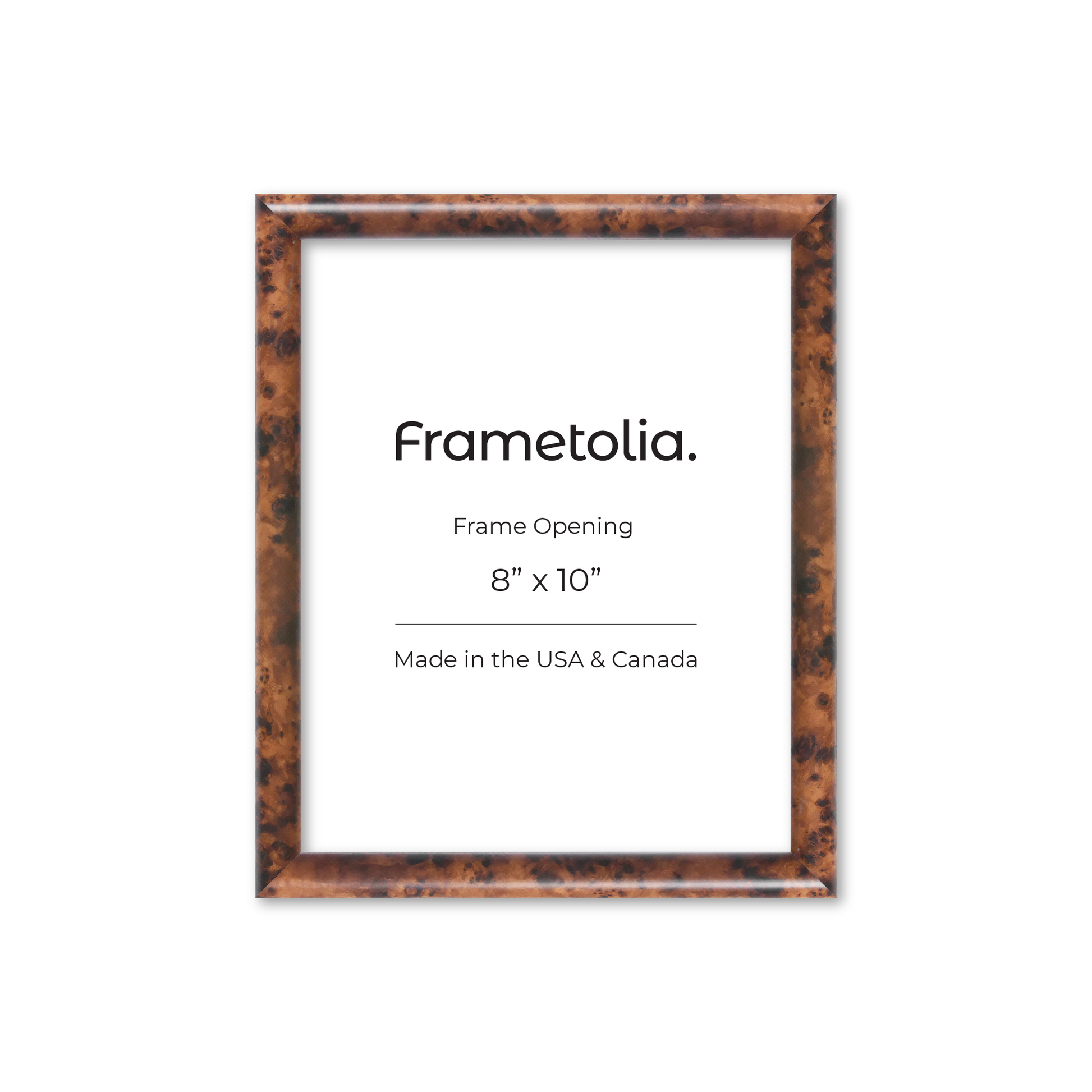 8" x 10" Amber Burlwood Milano Wall Frame