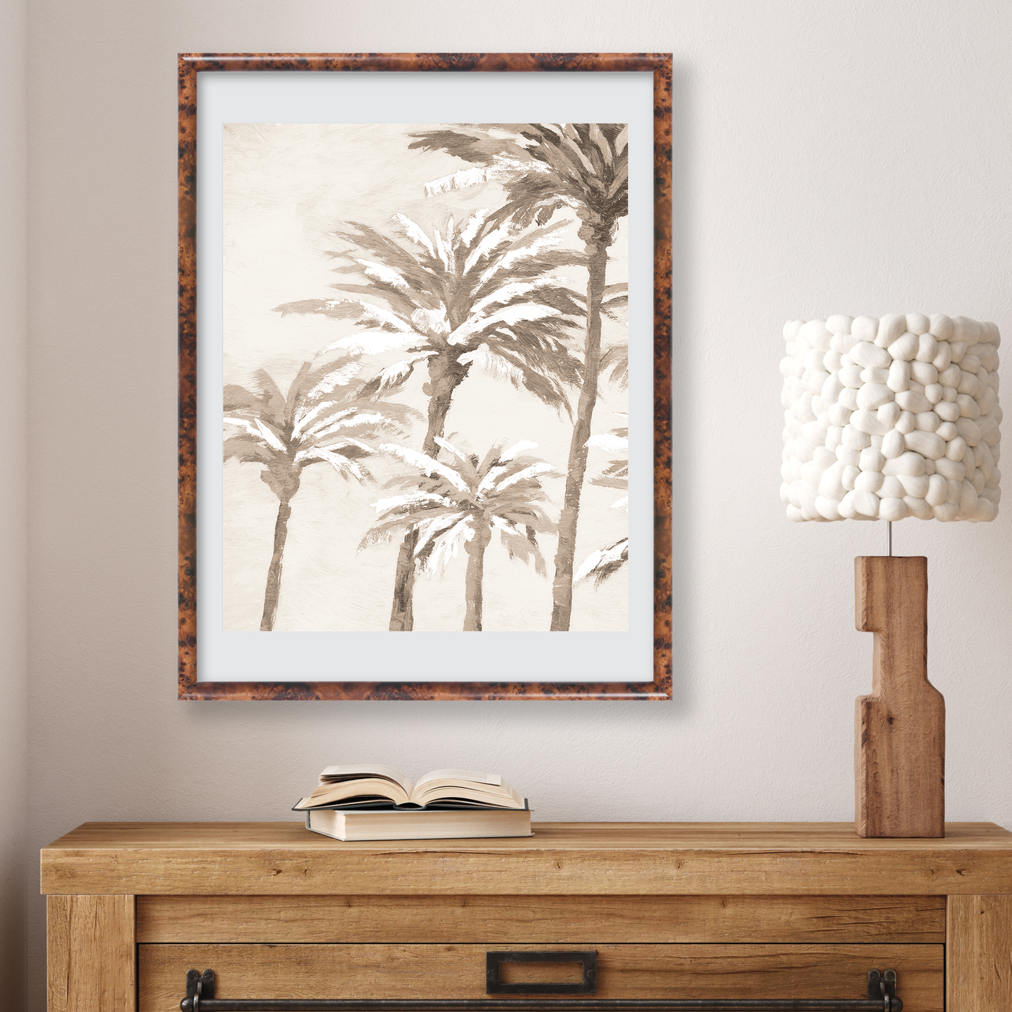 Amber Burlwood Milano Wall Frame Hanging on the wall