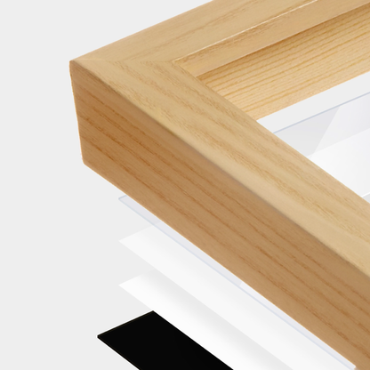 American Maple Heritage Wall Frame corner Close up with layers broken out