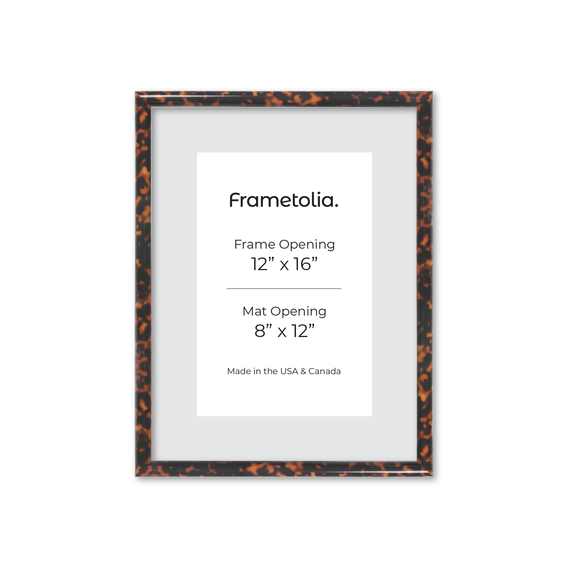 12" x 16" Tortoise Burlwood Milano Wall Frame