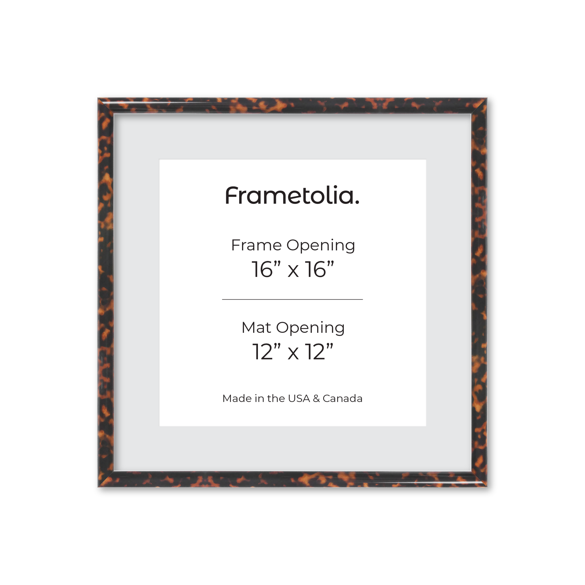 16" x 16" Tortoise Burlwood Milano Wall Frame