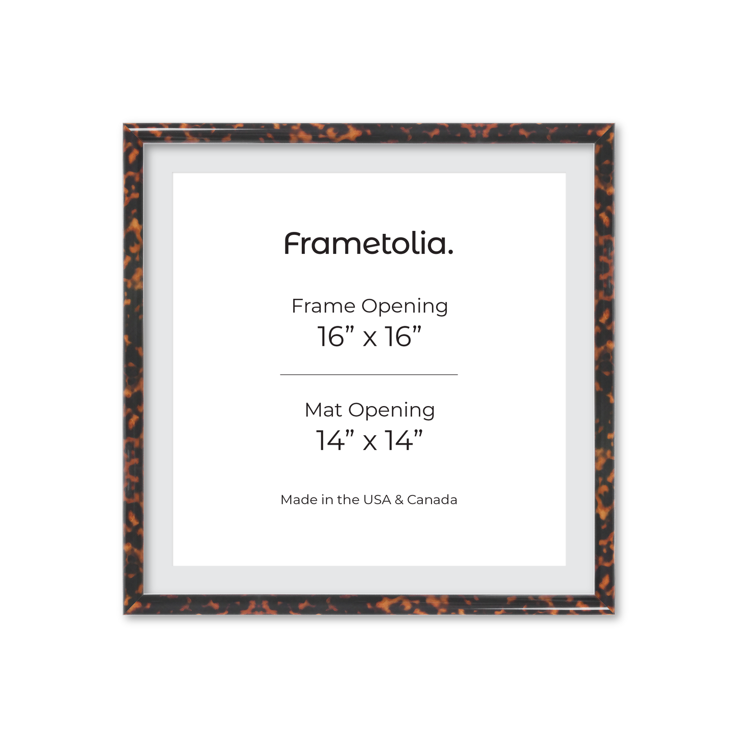 16" x 16" Tortoise Burlwood Milano Wall Frame