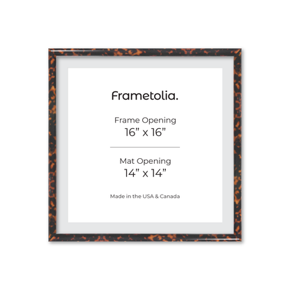 16" x 16" Tortoise Burlwood Milano Wall Frame