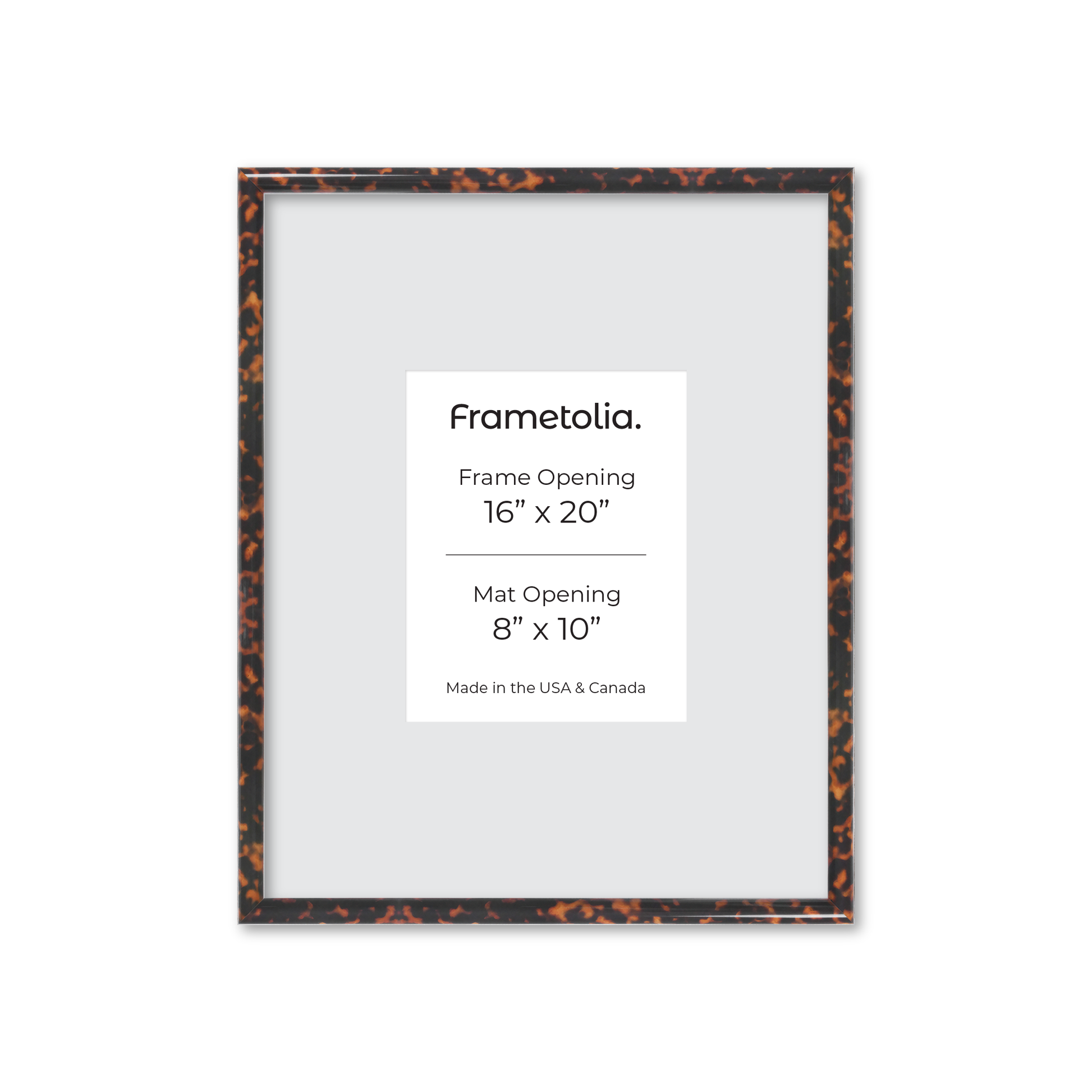 16" x 20" Tortoise Burlwood Milano Wall Frame