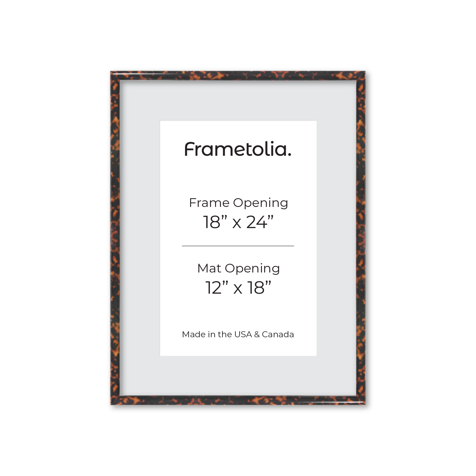 18" x 24" Tortoise Burlwood Milano Wall Frame