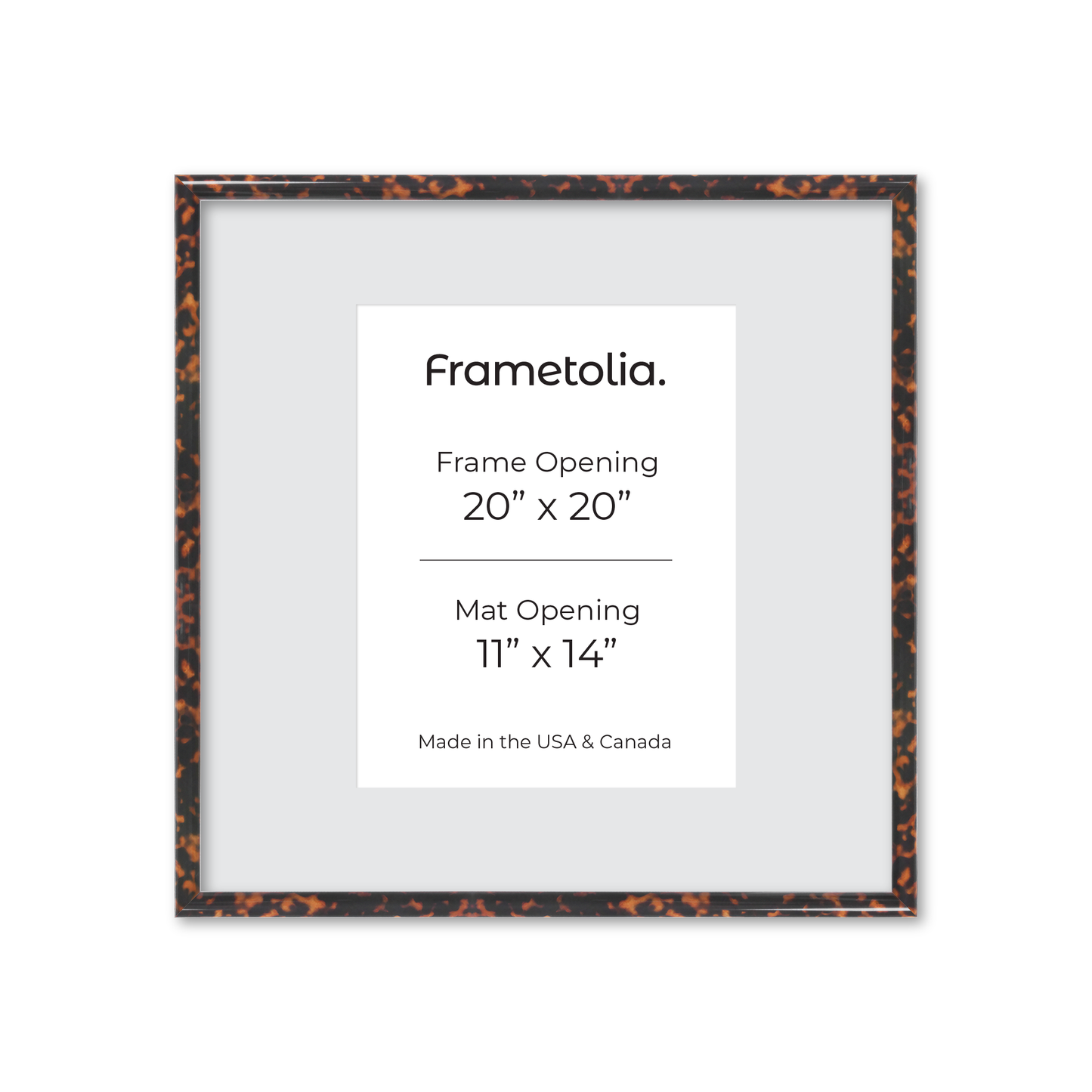 20" x 20" Tortoise Burlwood Milano Wall Frame