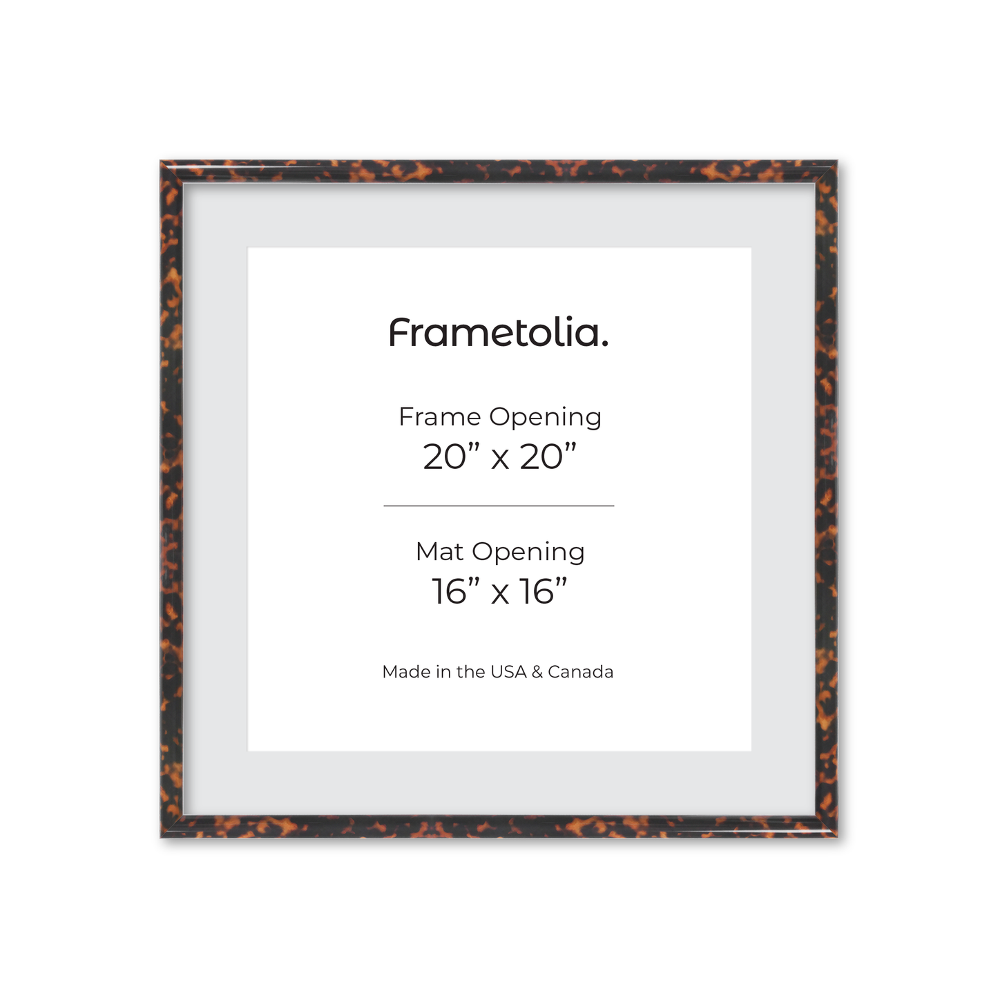 20" x 20" Tortoise Burlwood Milano Wall Frame