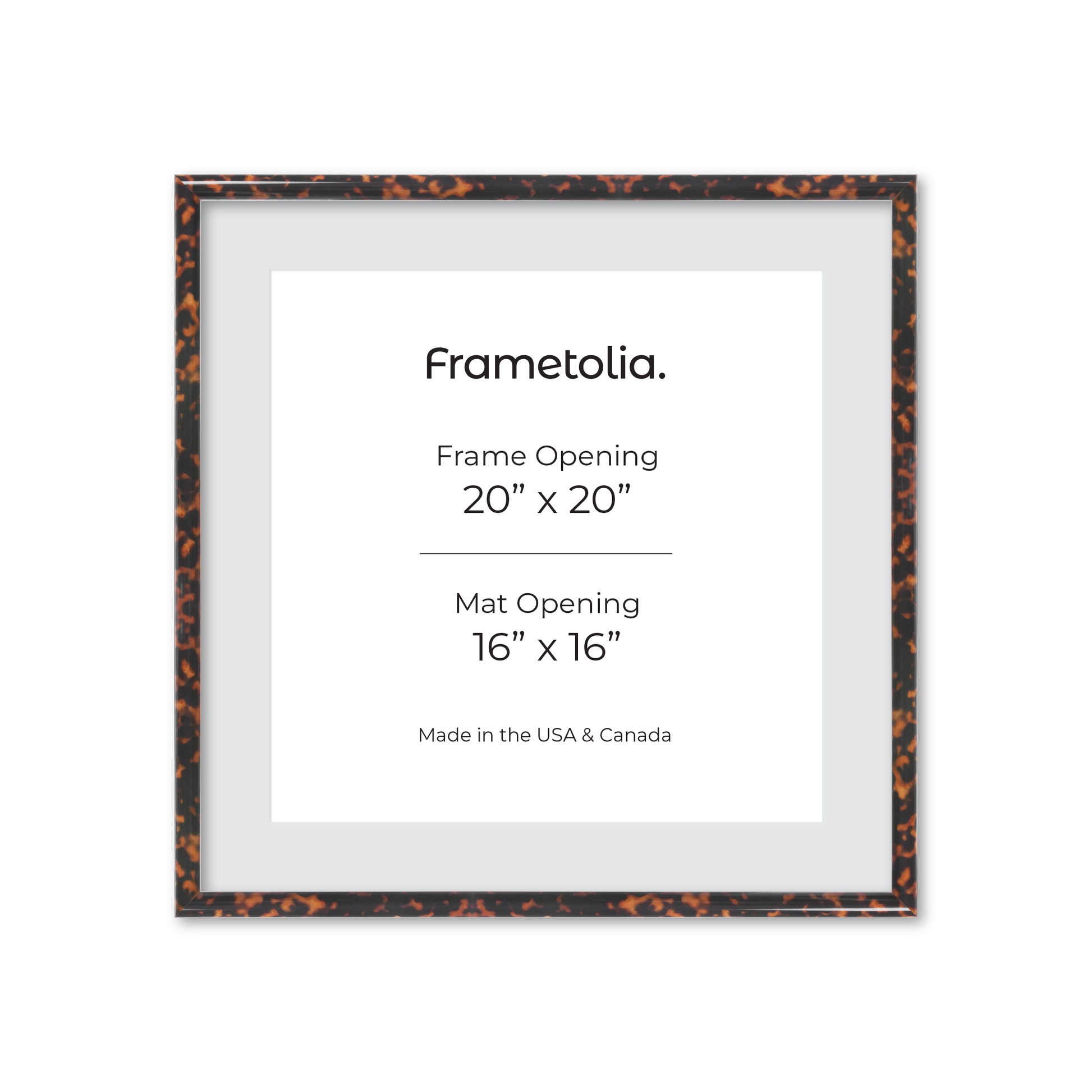 20" x 20" Tortoise Burlwood Milano Wall Frame