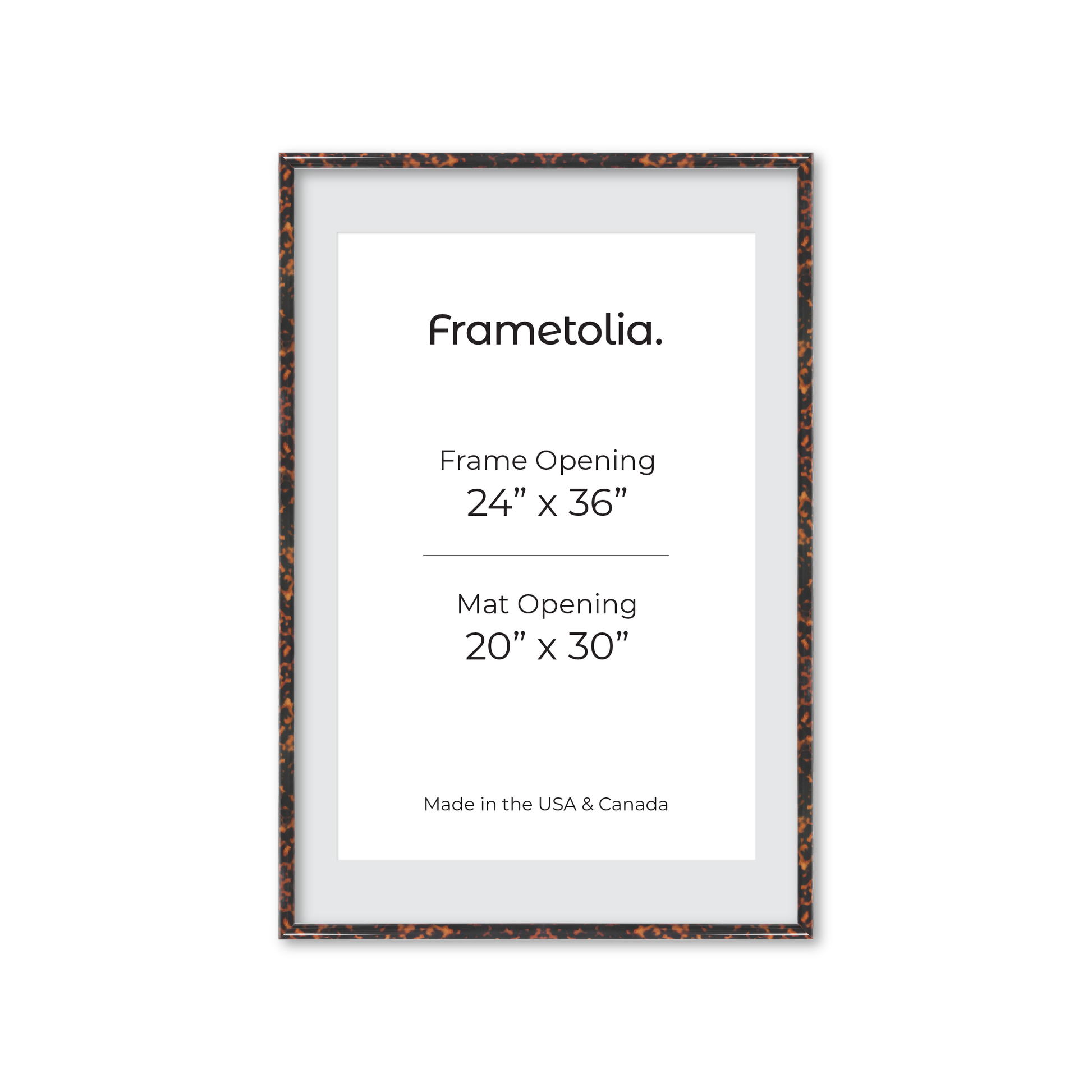 24" x 36" Tortoise Burlwood Milano Wall Frame
