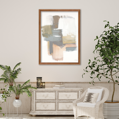 Light Walnut Hudson Narrows Wall Frame Hanging on the wall