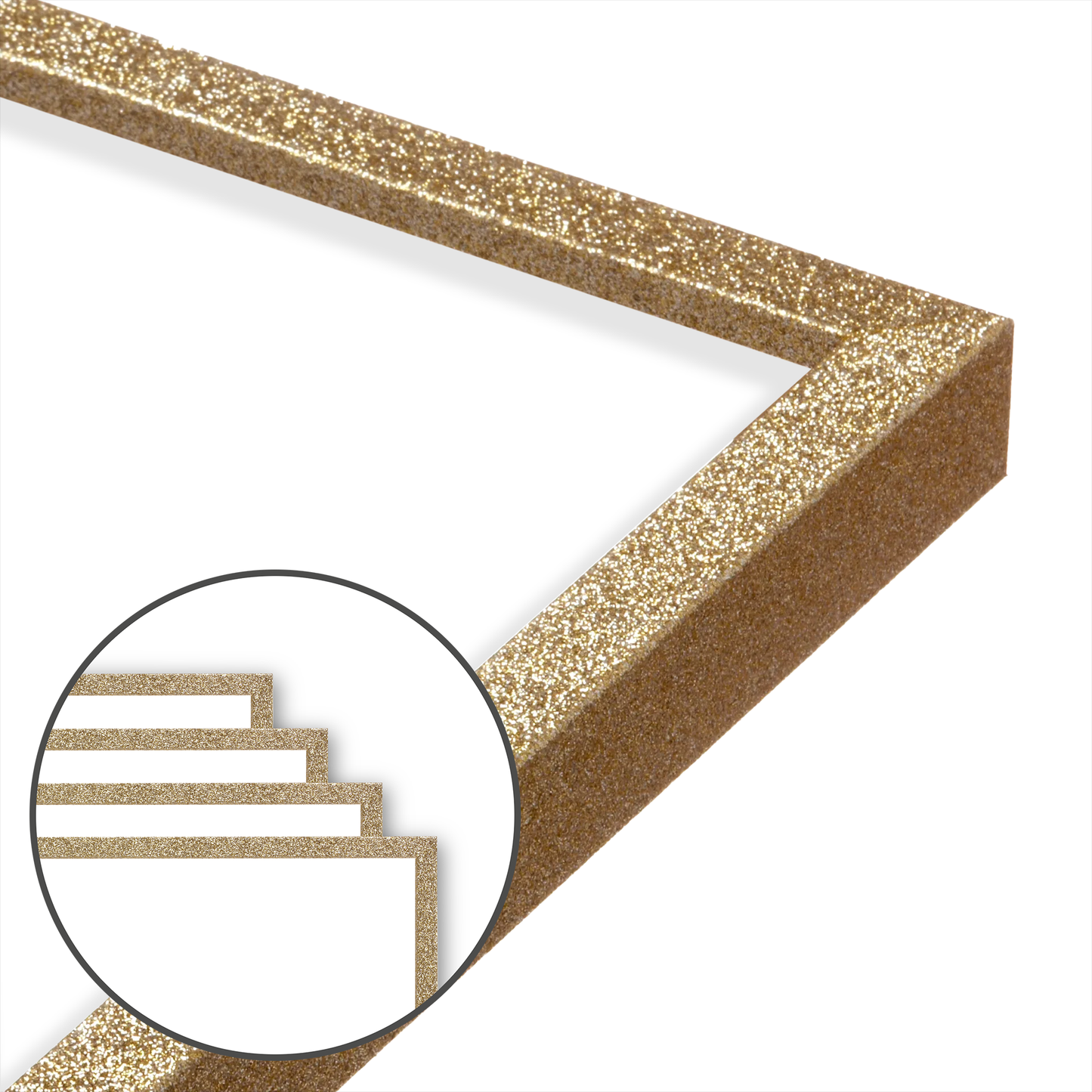 Gold Glitter Wall Frame, Set of 4