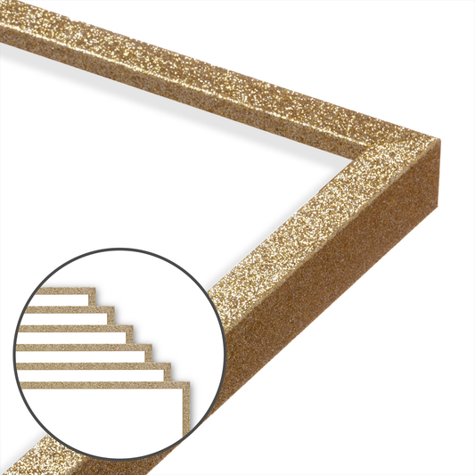 Gold Glitter Wall Frame, Set of 6