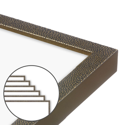 Gold Shagreen Narrow Width Wall Frame, Set of 6