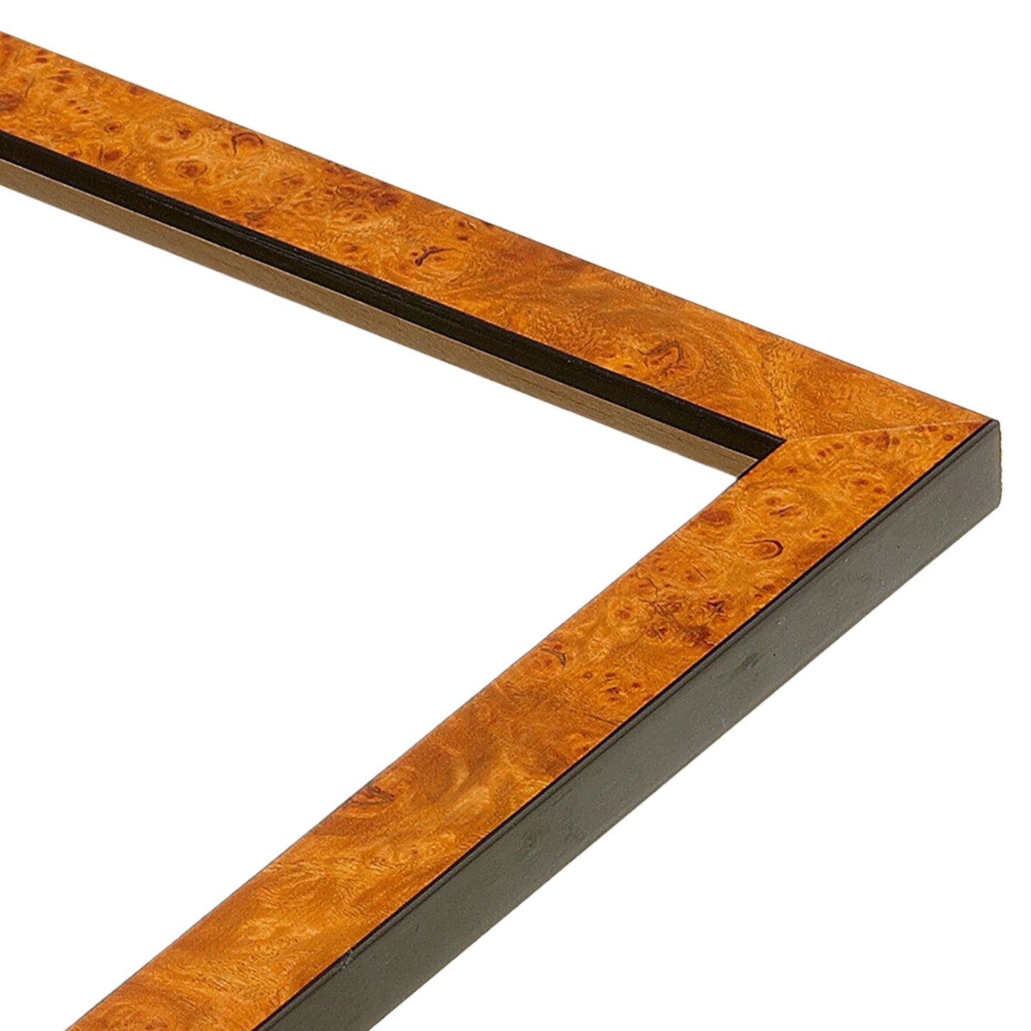 Orange Burlwood Narrow Width Wood Table Top Frame