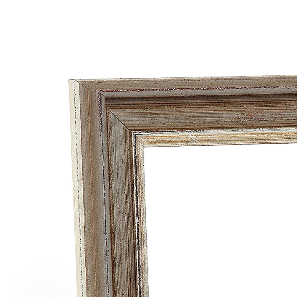 Gray With Gold & Silver Leaf Medium Width Table Top Frame