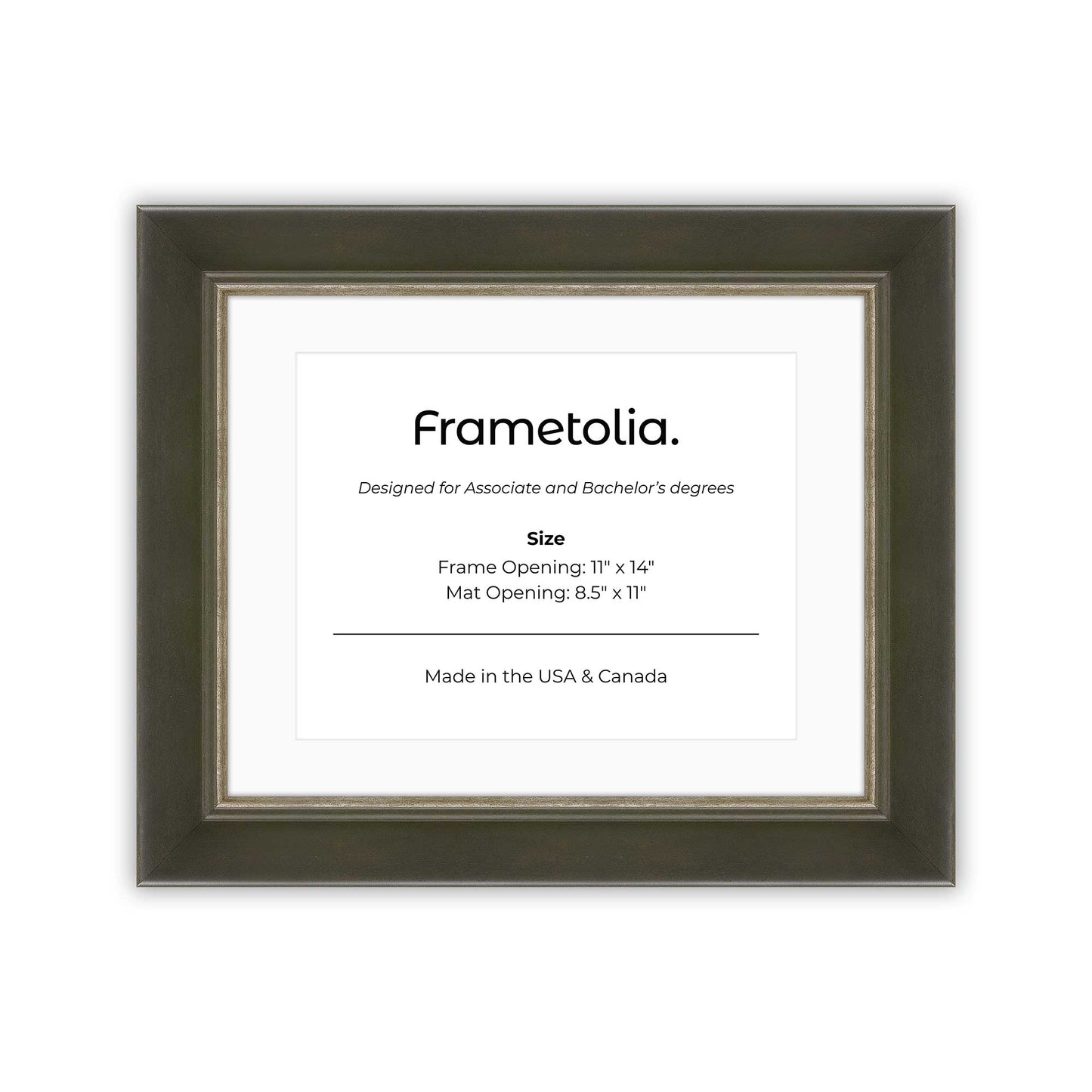 11" x 14" Black FAMILY  Diploma Frame with mat -  8.5 x 11 opening
