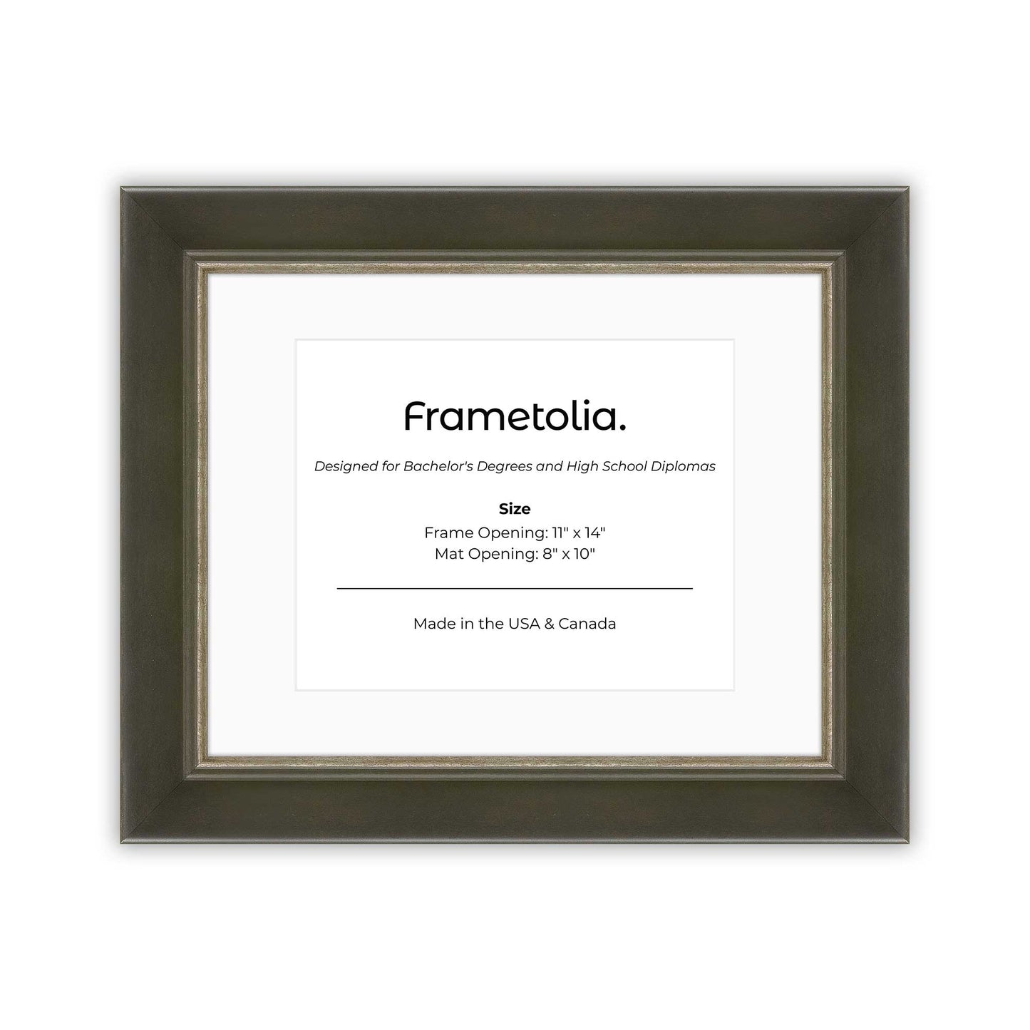 11" x 14" Black FAMILY  Diploma Frame with Mat - 8 x 10 opening